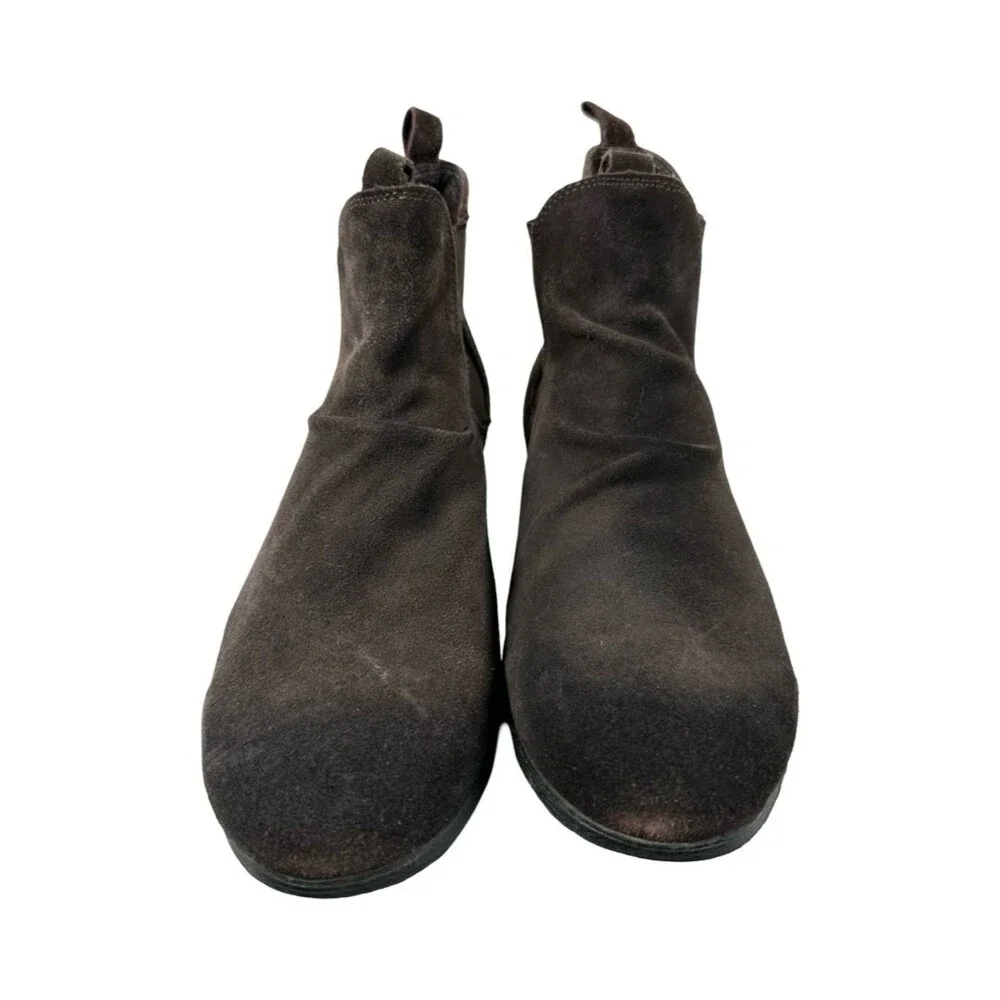 Bed|Stu Men’s Dark Brown Suede Leather Pull On Slouch Chelsea Boots Size 9